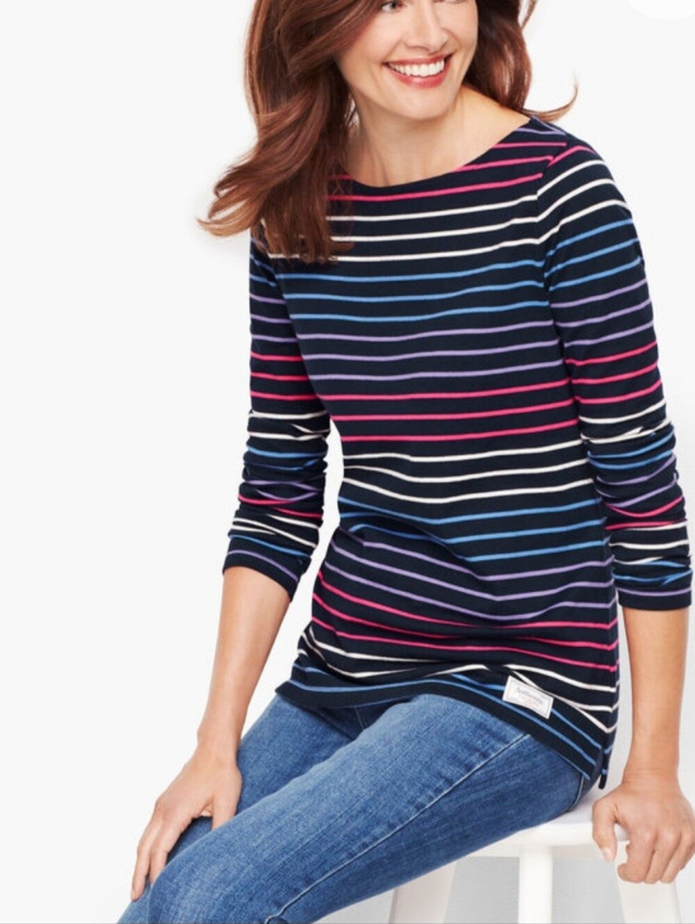 Talbots Authentic Large Petite Stripe Pullover Tee